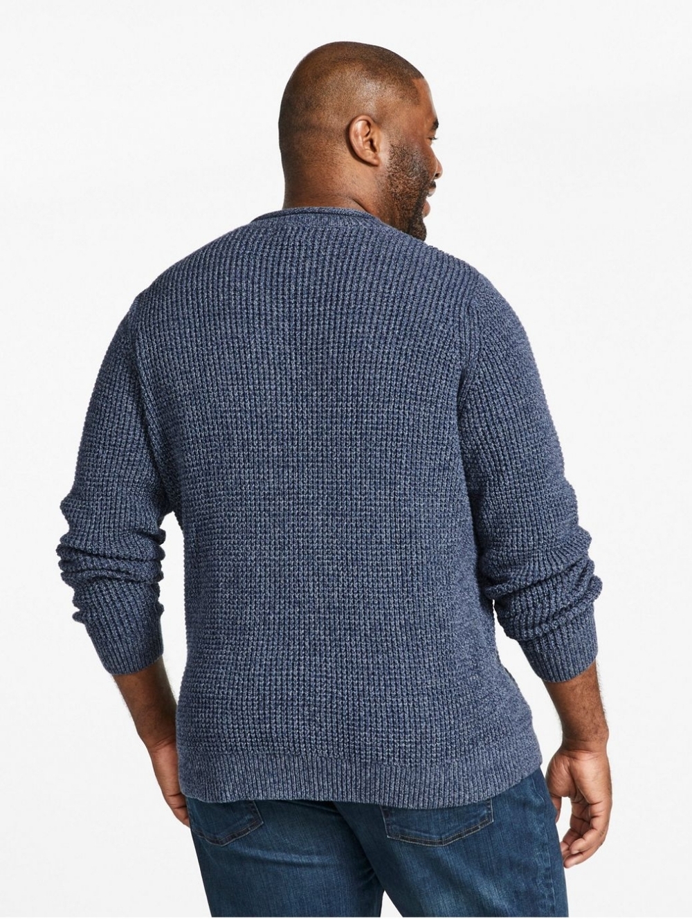 L.L. Bean Men’s Organic Cotton Waffle Stitch Rollneck Sweater Navy XL Regular - Picture 12 of 12